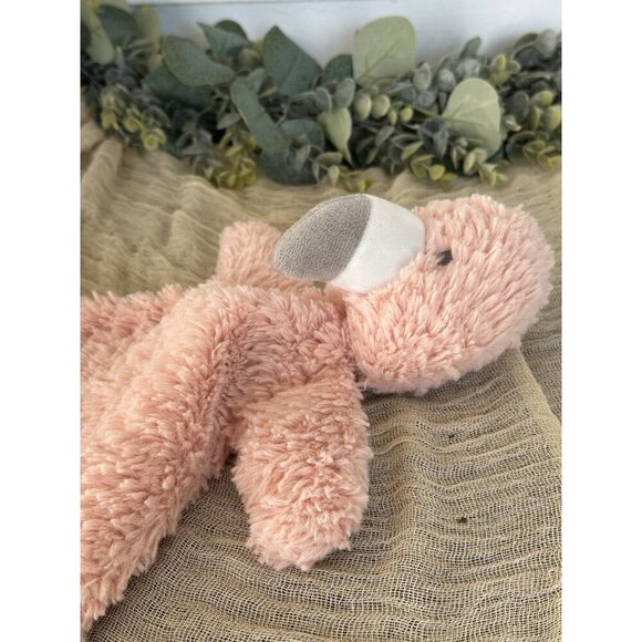 13” Demdaco Flamingo Soft Pink Lovey Rattle Security Blanket Pink Light Plush - Picture 8 of 8